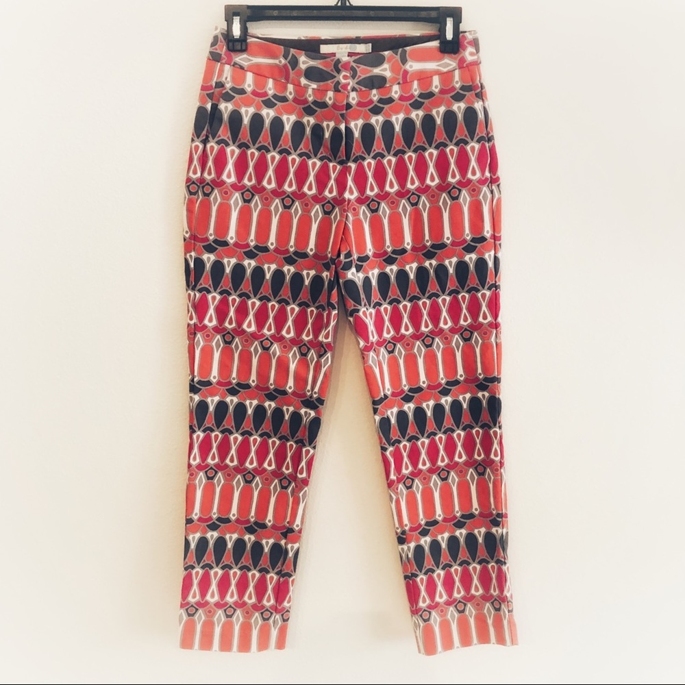 Boden bistro crop patterned pants size 2R pink